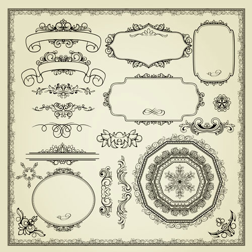 European-style lace pattern 03 - vector material