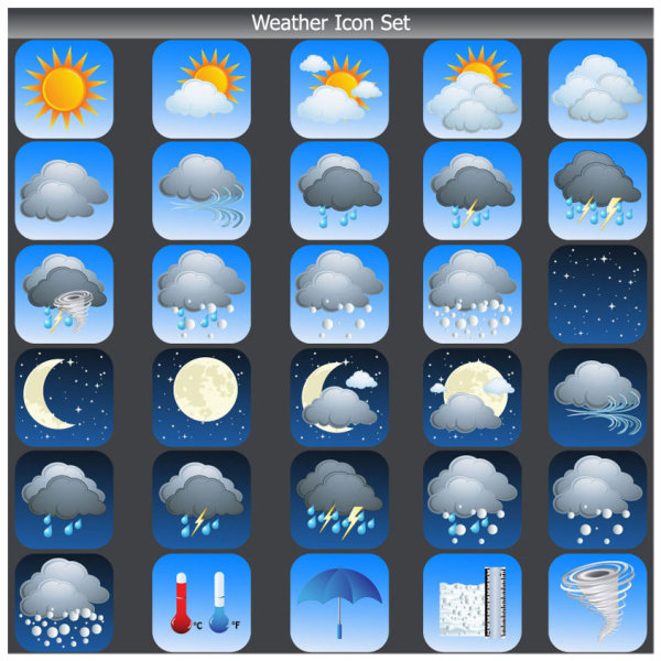 Cartoon weather icon 03 - vector