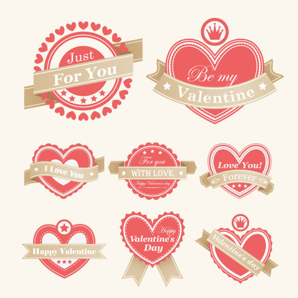 Valentine labels - vector material