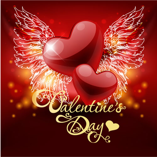 Retro Valentine card 02 - vector material