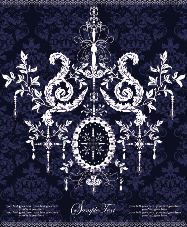 European pattern background 02 - vector material