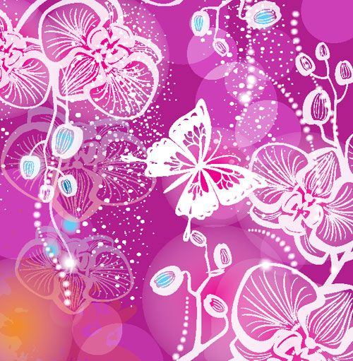 Gorgeous pattern background 01 - vector material