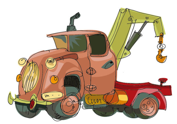 Hand-painted cartoon car 04 - vector