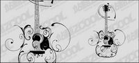 Guitar pattern vector material