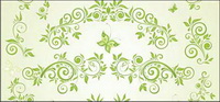 Green Butterfly European pattern vector material