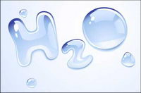 H2O shape of water drops vector material