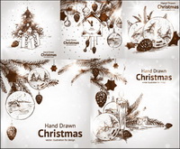 Hand-painted Christmas decorations Vector style