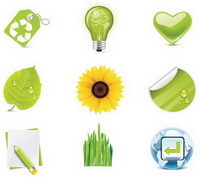 Green icon - vector material
