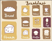 Lovely breakfast icon - vector material