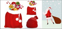 Santa Claus and gift bags - Vector