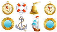 Sailing small icon 02-- vector material