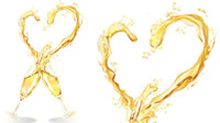 Heart-shaped champagne vector material -1
