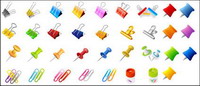 Clips and pins vector
