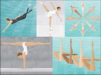 Scuba diving, skating, synchronized swimming, gymnastics, balance beam