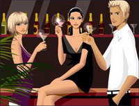 Bar casual gathering of men and women drink alcohol