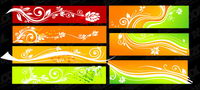 Beautiful color patterns banner vector material