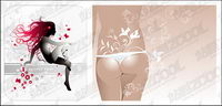 Sexy female pattern vector material