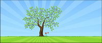 Vector flower trees turf material