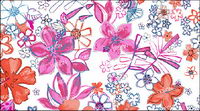 Psd fashion hand-painted floral patterns layered material