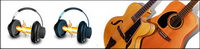 Guitar and headphones computer icon png