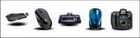 Mouse, keyboard, headphones, MP3 and other computer peripherals icon png