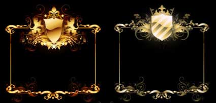 Shield five-pointed star European border vector material