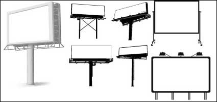 Variety of types of outdoor billboard template vector material