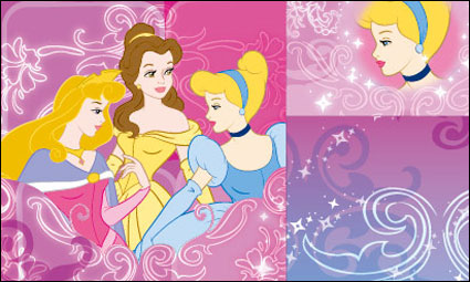 Snow White and the pattern vector material -1