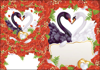 Western-style wedding card vector of material