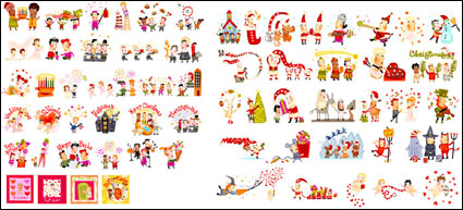 Pen style festive element vector material