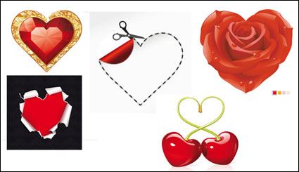 Romantic Red element vector material