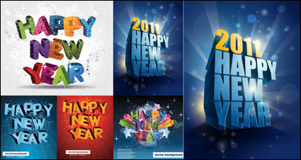 Happy New Year, three-dimensional Vector