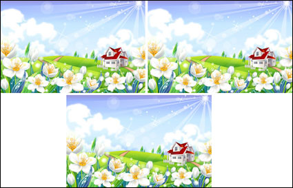 outside floral scenery  Vector