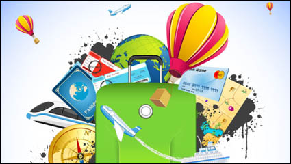 Fashion Travel design elements vector material