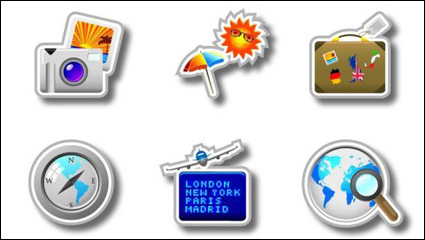 Travel goods label identifies the vector