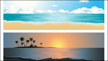 Beautiful coastal scenery 02 - vector
