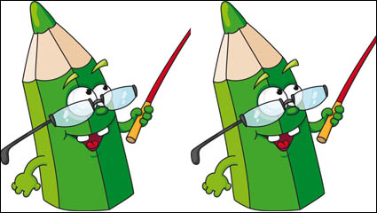 Cartoon pencil 03-- vector material