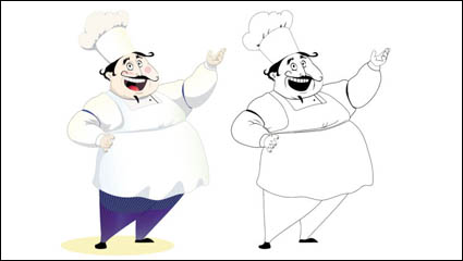 Cartoon characters chef 08-- vector material