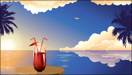 Cartoon drink 05-- vector material