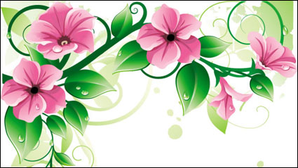 Beautiful flowers 03-- vector material