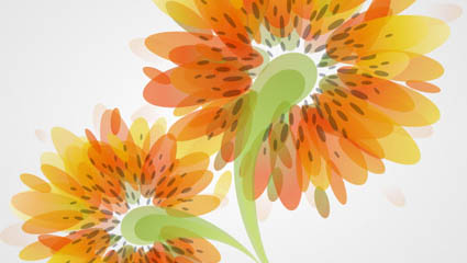 Fashion flowers vector material -2 