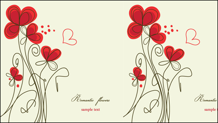 Stylish hand-painted flowers Vector -3