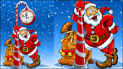 Cartoon Santa Claus vector material - 01