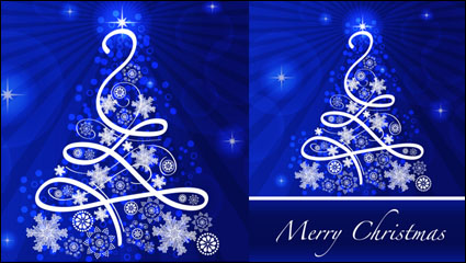 Christmas blue background 02 - vector material