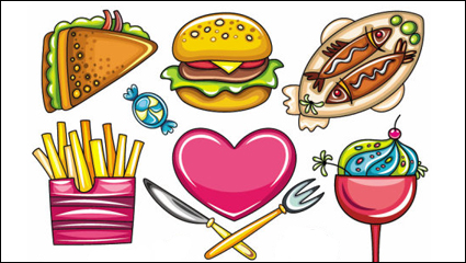 The cartoon food 01 - vector material