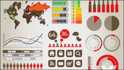 Data Graphics Charts - vector material