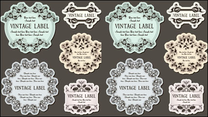 The classic pattern stickers 02 - vector material