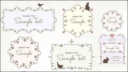 Cartoon cute lace 03 - vector material