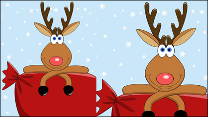 Cartoon Christmas elk 03 - vector material