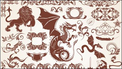 European-style patterns 03 - vector material